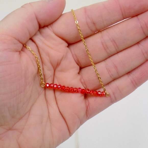 dainty bar necklace beads - Picture 2 of 6